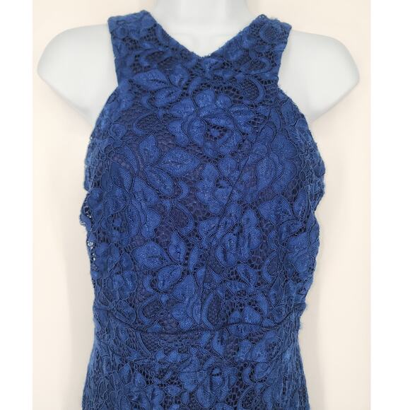 Sam Edelman Navy Blue Floral Lace Halter Midi Dress Size 2 NWT - Picture 4 of 12